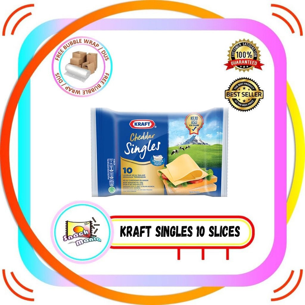 

Kraft Singles Cheddar Cheese ~ 5 / 10 Slices Keju Single Slice