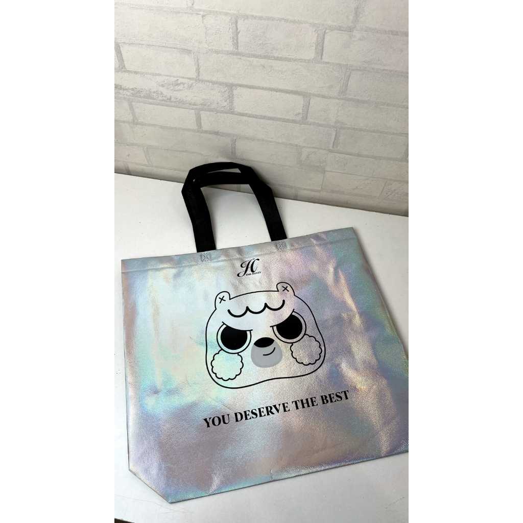 JIMS HONEY GOODIE BAG BESAR PINK tas belanja shopping bag go green murah kuat bahan spunbond