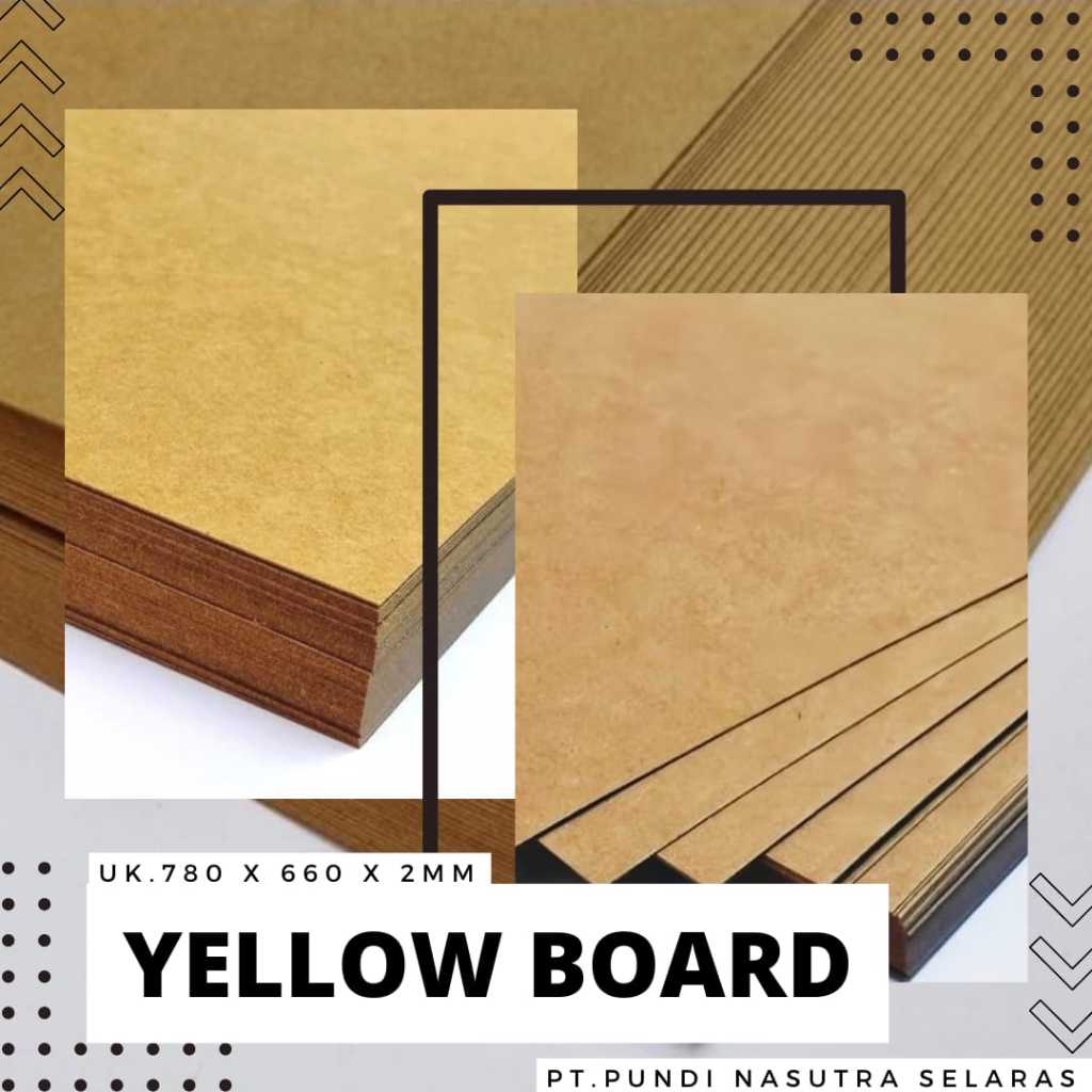 

YELLOW BOARD 1300 GSM 78 X 66 X 2MM / 5 LEMBAR