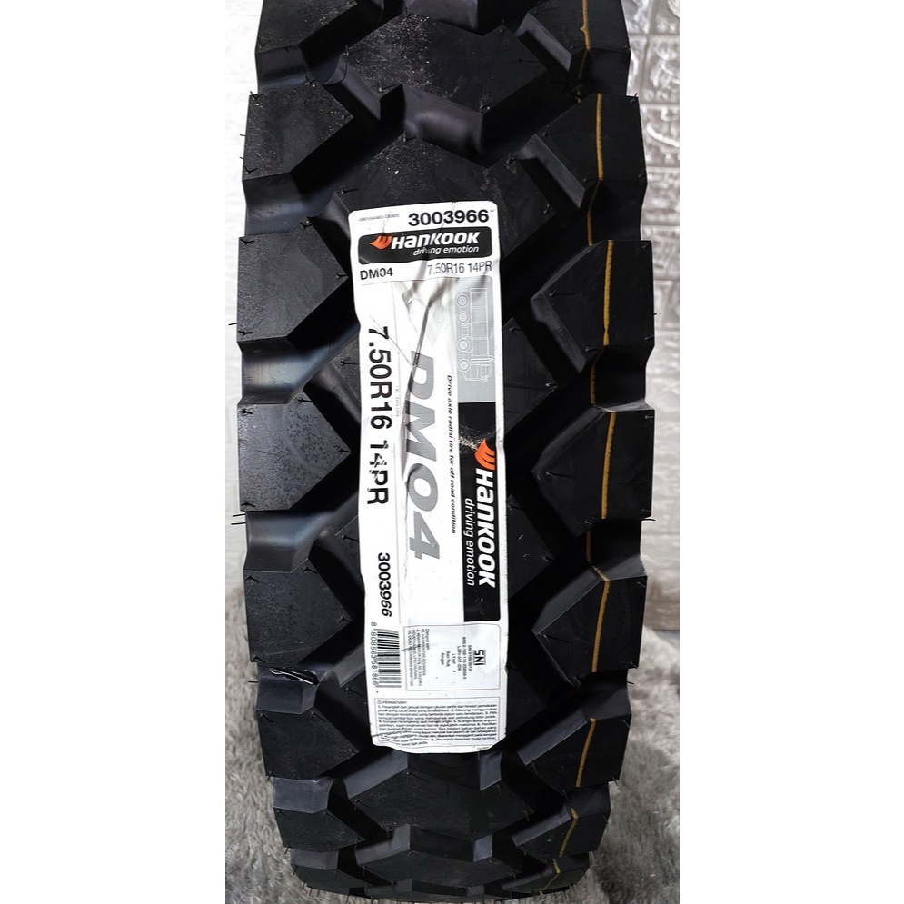 Ban mobil Truk Hankook 750R16 DM04 14PR , 750R16 , 750-16 14PR - Ban truk 7.50 16 cangkul, 750-16, 7