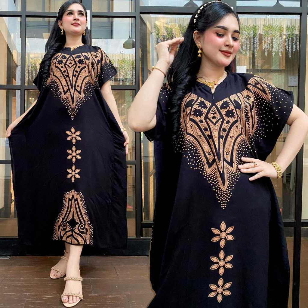 Daster Lowo Hitam Jumbo Premium Ld 130cm/Daster Kekinian Rayon Premium