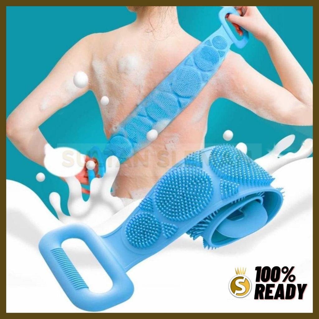 Alat Mandi Scrub Punggung Silikon / Sikat Punggung Silikon Shower Puff Spons Bath Mandi Scrub Gosok