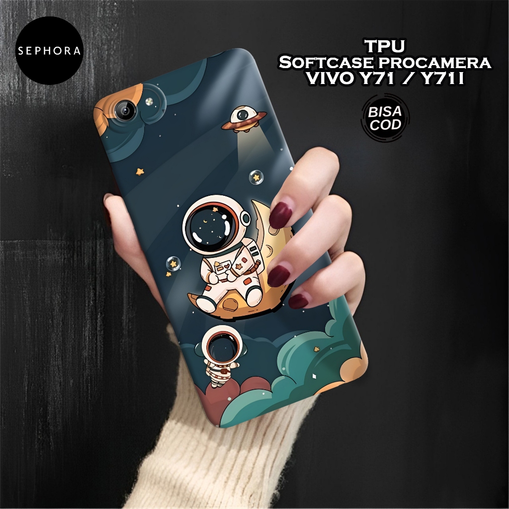 Case VIVO Y71 / Y71i Terbaru - Fashion Case Astronot - Softcase VIVO Y71 / Y71i - Case Pro Camera - 