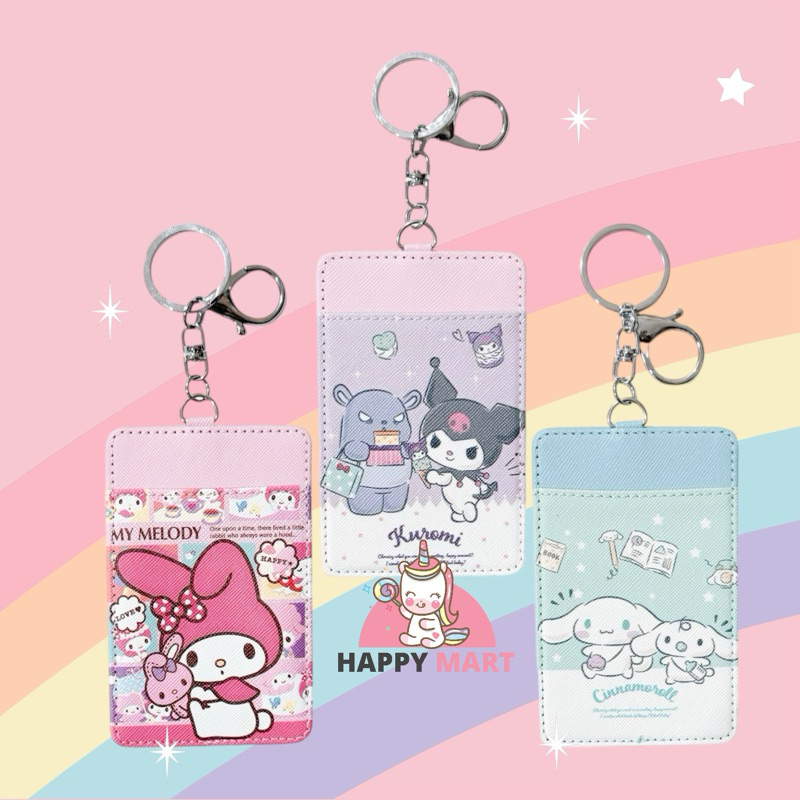 

Card holder keychain motif sanrio kuromi / melody / cinnamoroll