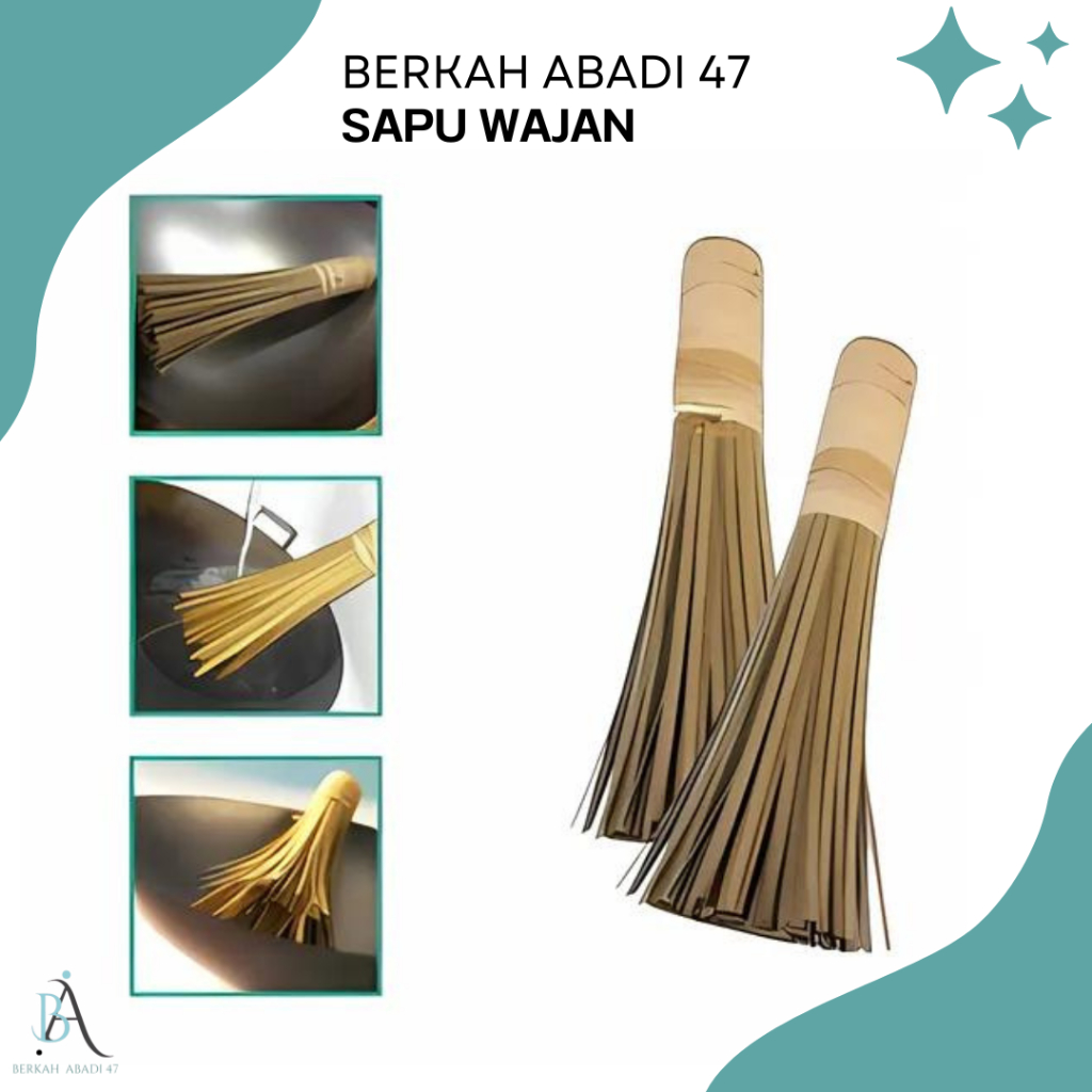 Pembersih Kerak Wajan Bamboo Wok Brush Sapu Kuali Sapu Wajan Pembersih Kerak Kuwali Bambu Serbaguna 
