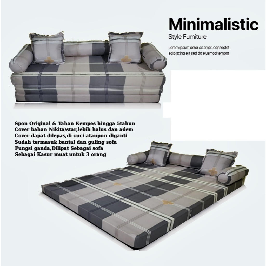 Wks Kasur Sofa bed Minimalis Lipat Karakter Motif Warna