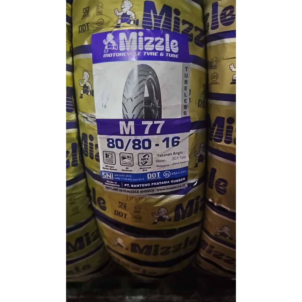Ban mizzle tubeless 80/80-16 m77 m 77 (1 ban)