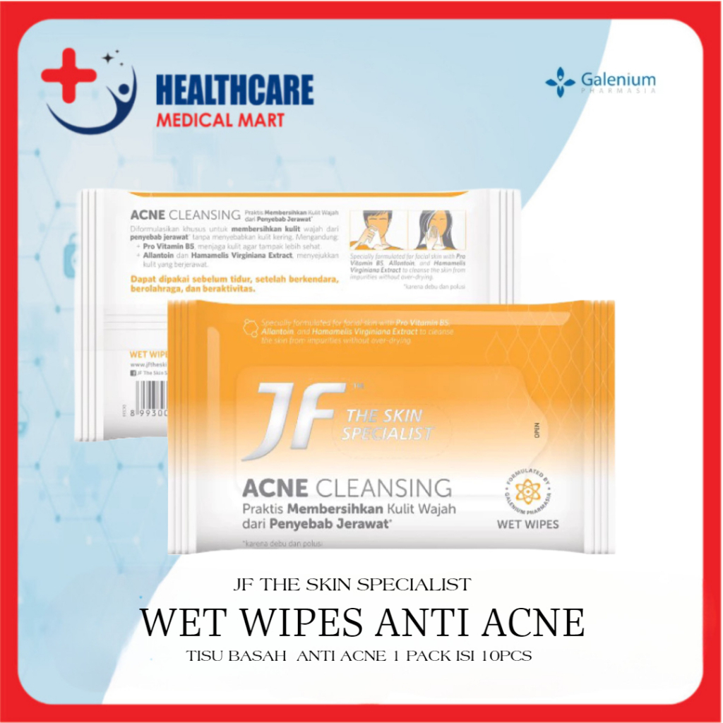 JF Wet Wipes Acne Care 10 Lembar Tisu Basah Wajah Anti Jerawat