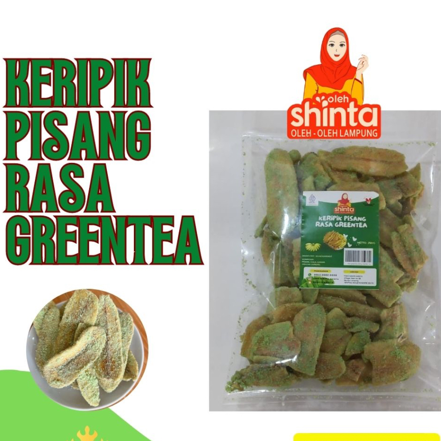 

KERIPIK PISANG SHINTA RASA GREENTEA 200 gram