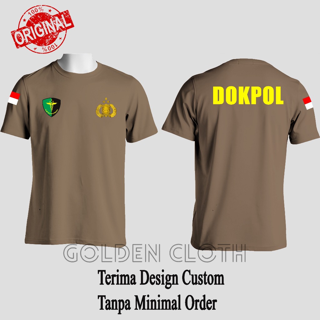 Kaos Dalam/ Dalaman Polisi DOKPOL Dokter Kepolisian Baju Polisi Cokelat Bahan PE