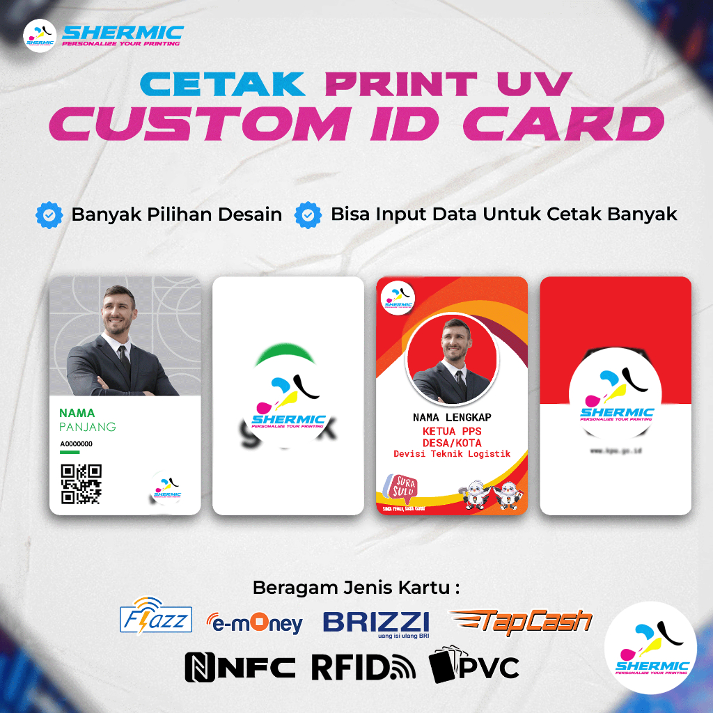 

Cetak Custom Print UV ID Card PVC RFID Kartu Member Nametag PREMIUM BERKUALITAS TERBARU