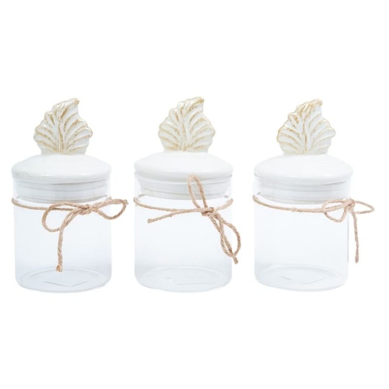 INFORMA LEAF GLASS JAR SET 3// TOPLES KACA // TOPLES KUE INFORMA