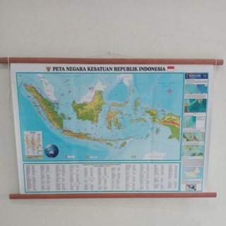 Peta Bingkai NKRI / Indonesia Ukuran Sedang Bahan Albatros