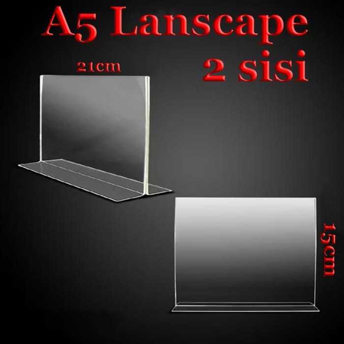 

Akrilik A5 Lanscape Brosur 2 sisi 2 mm - Acrylic Tempat Tent Card MEJA