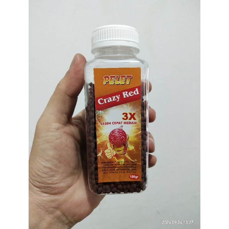 Pelet Crazy red 3mm 100gr Louhan kamfa srd cencu