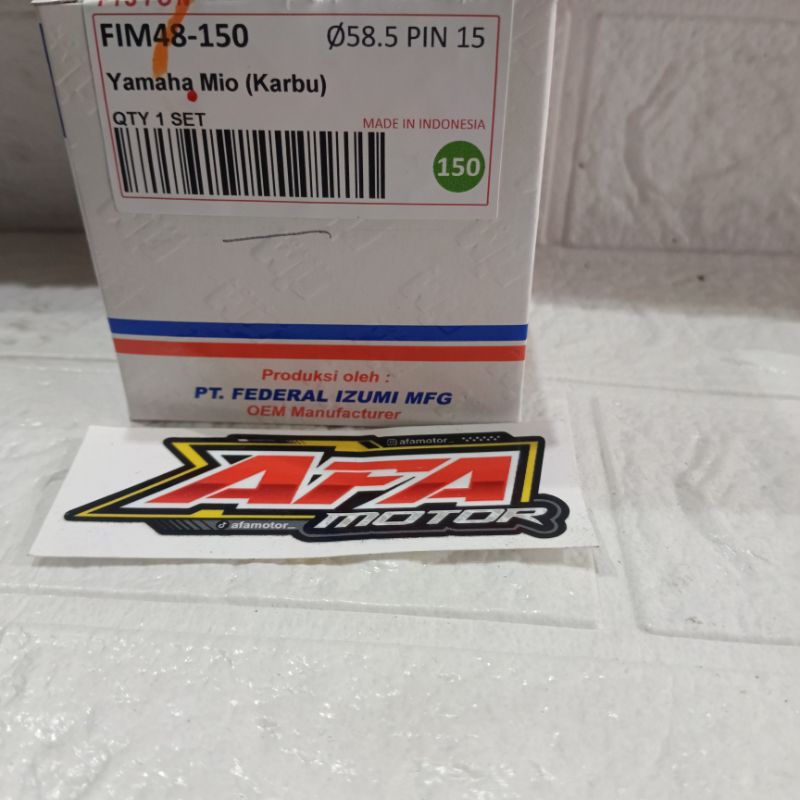 PISTON KIT SEHER 58,5 FIM48 NOUVO MIO SMILE SPORTY SOUL KARBU BORE UP PIN 15 OS 150 (58.5)