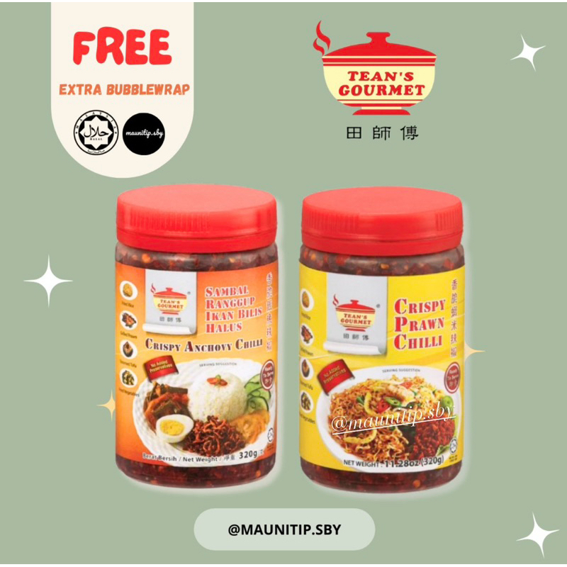 

[READY 17 JUNI ] TEAN'S Crispy Anchovy Chilli & Prawn Chilli / Sambal Ranggup Ikan Bilis Halus & Udang