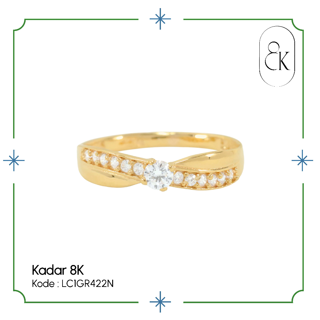 Lapanka Cincin Emas Solitaire Kadar 8K - LC1GR422N