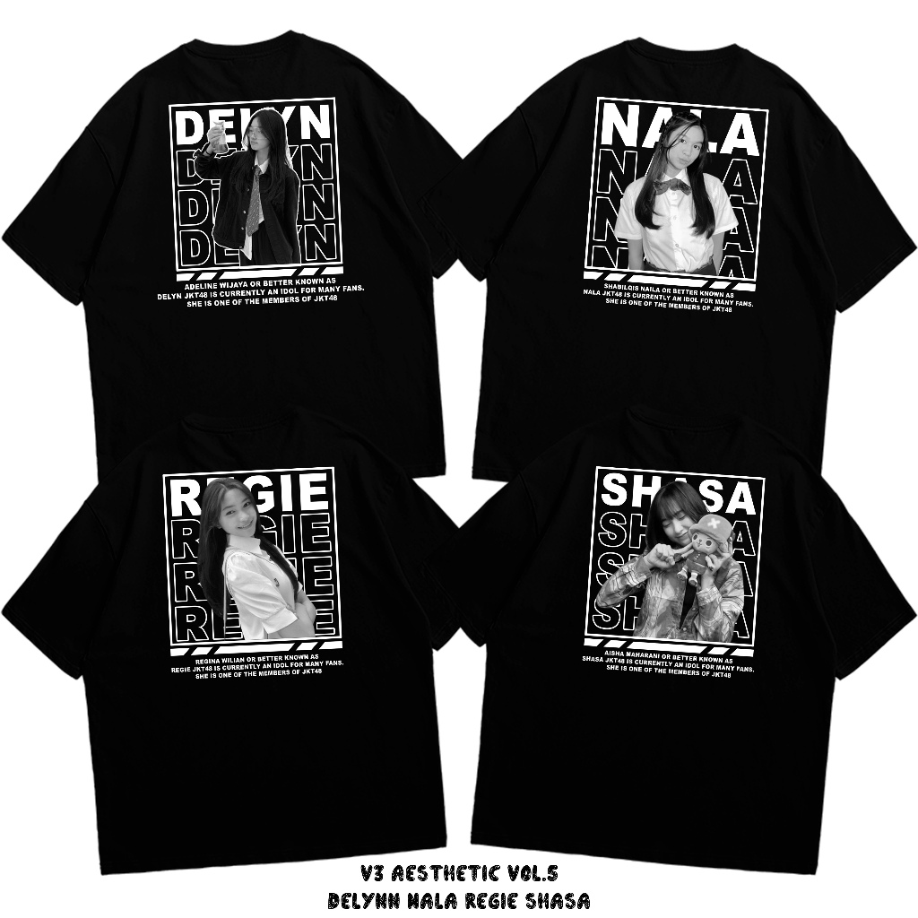 Kaos JKT48 V3 Aesthetic Vol.5 - Kaos JKT48 - Kaos Unisex Pria Wanita - Kaos Cotton Tc Combed -  Rais