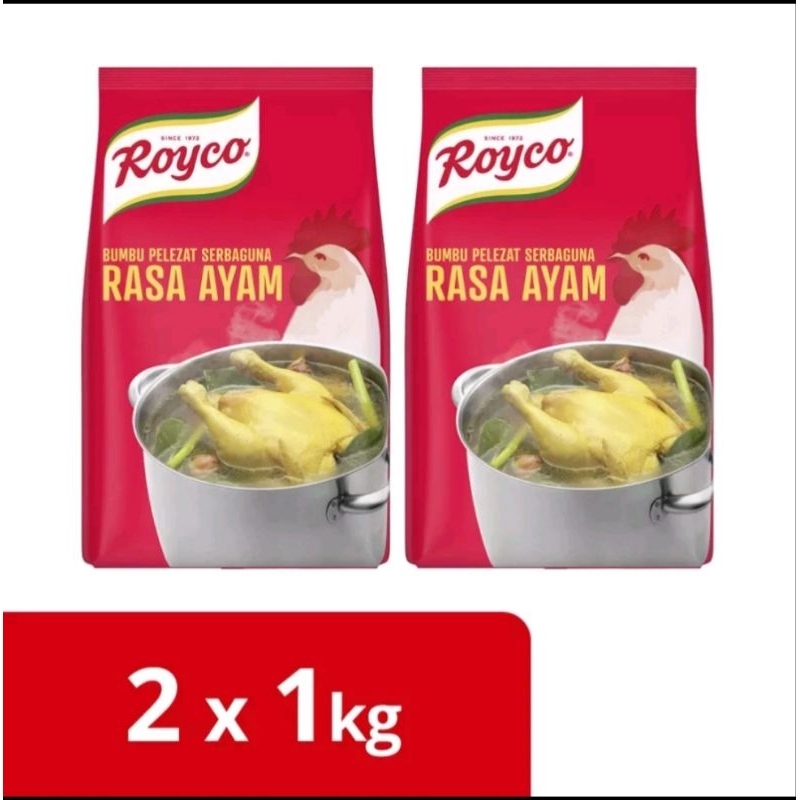 

Royco Bumbu Pelezat Rasa Ayam 1kg Isi 2 Pcs