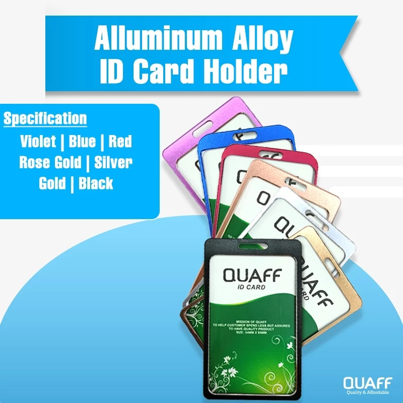 

QUAFF 9.8x5.6cm Pemegang Kartu ID Paduan Aluminium