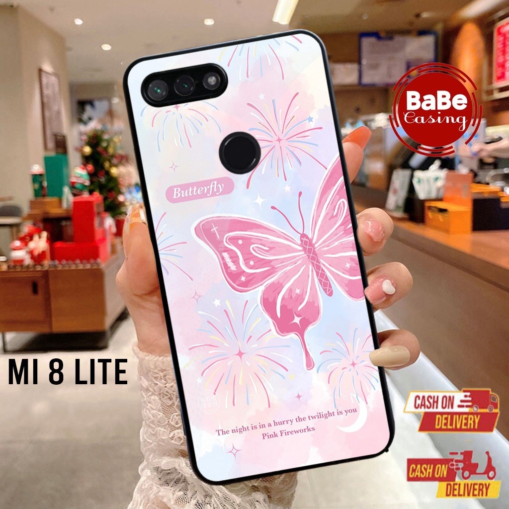 Case Mi 8 lite Terlaris Casing Mi 8 lite Terbaru Kupu Lucu Casing Hardcase Softcase Premium Glosy