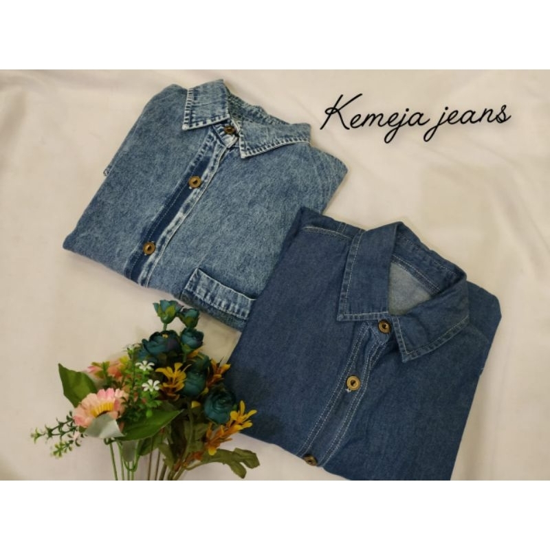 kemeja jeans oversize zara premium