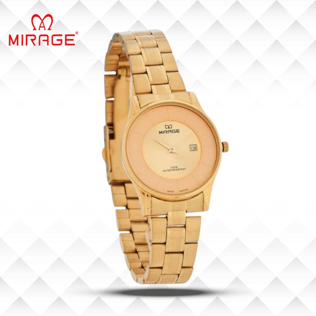 Mirage Jam Tangan Wanita Analog 2 Jarum 8670 L Gold Original Stainless