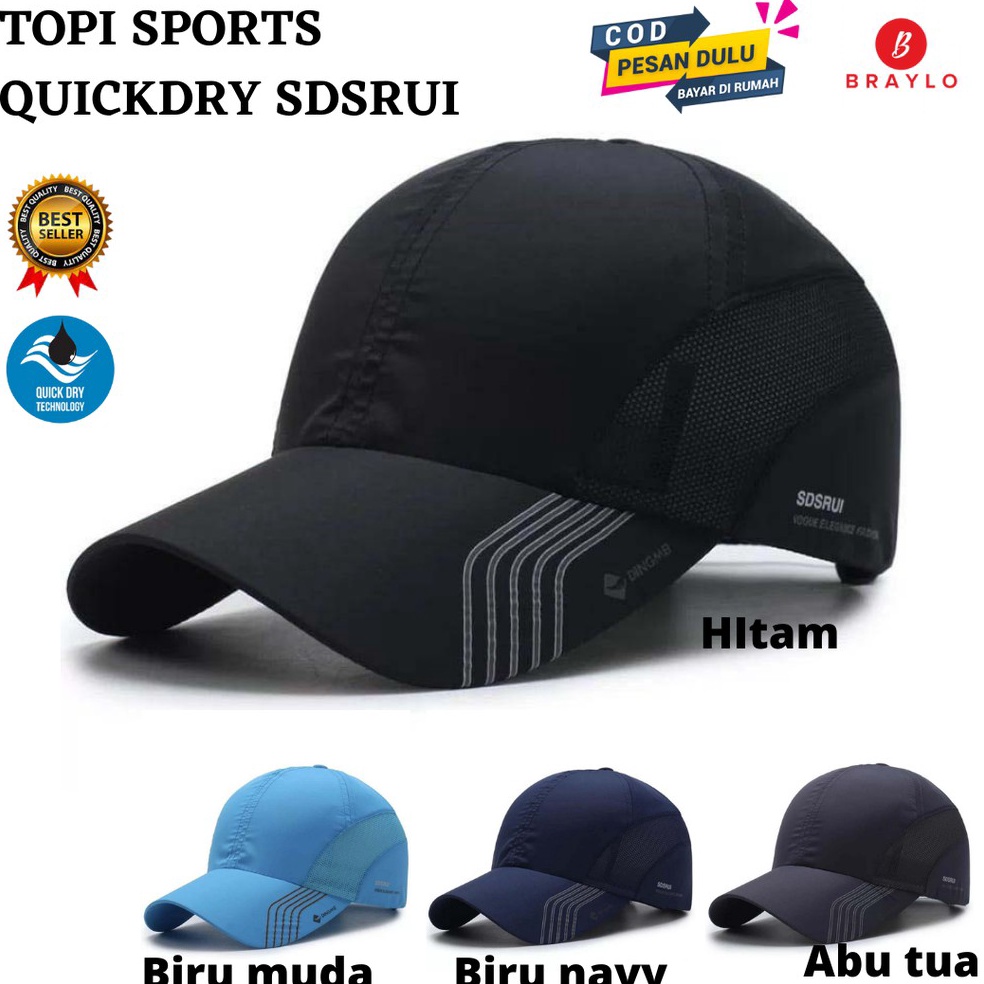 Kejar Murah Topi Sport Baseball Outdoor Trail Run Hiking Running Pria Wanita Quick Drying Hat Topi S