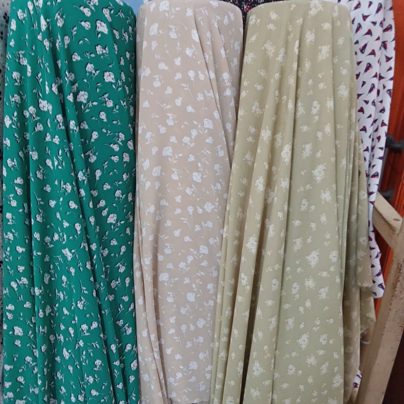 Kain Zara Crepe Motif Bunga - Kain Satin Silk - Kain Zara Silk - Kain Meteran Sks | Harga Per Seteng