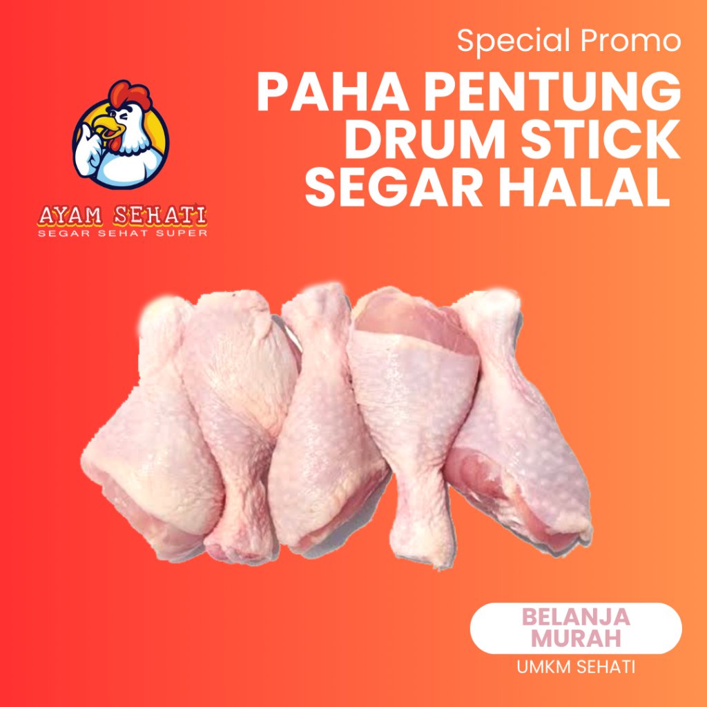 

Paha Pentung Bawah Broiler Drumstick 1Kg