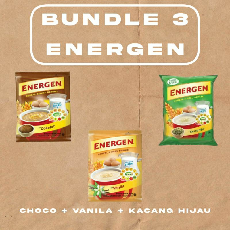 

SPESIAL TRIOs Energen (Coklat + Vanila + Kacang Hijau)