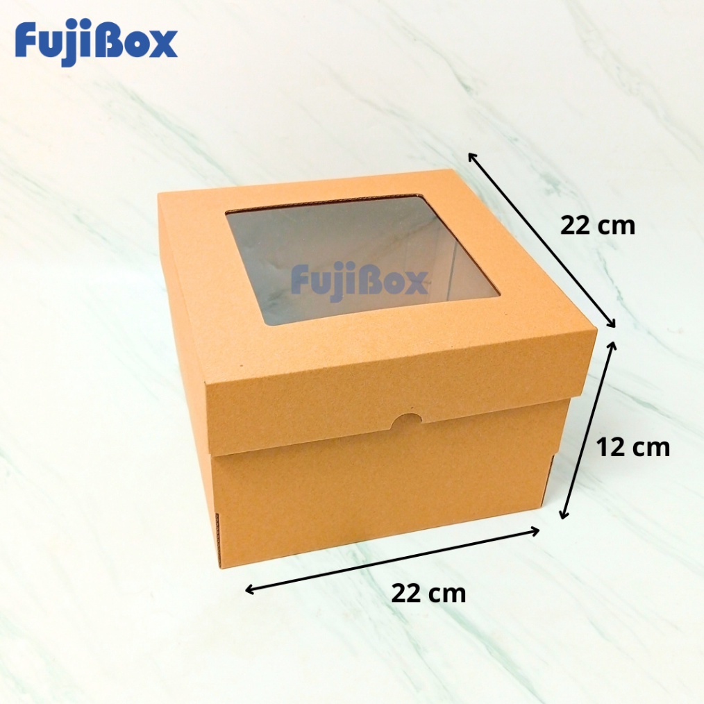 

1 Pcs EFLUTE Kotak Puding Cake Kue Tart Bolu Chiffon Karton Corrugated Box 22 x 22 x 12 cm