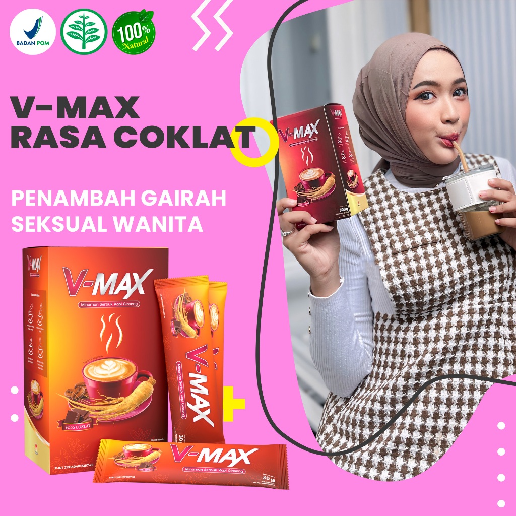 

PROMO BEST SELLER - Kopi Suplemen Serbuk Stamina Wanita Rasa Cokelat Terbaik - KOPI VMAX 1 BOX 10sct