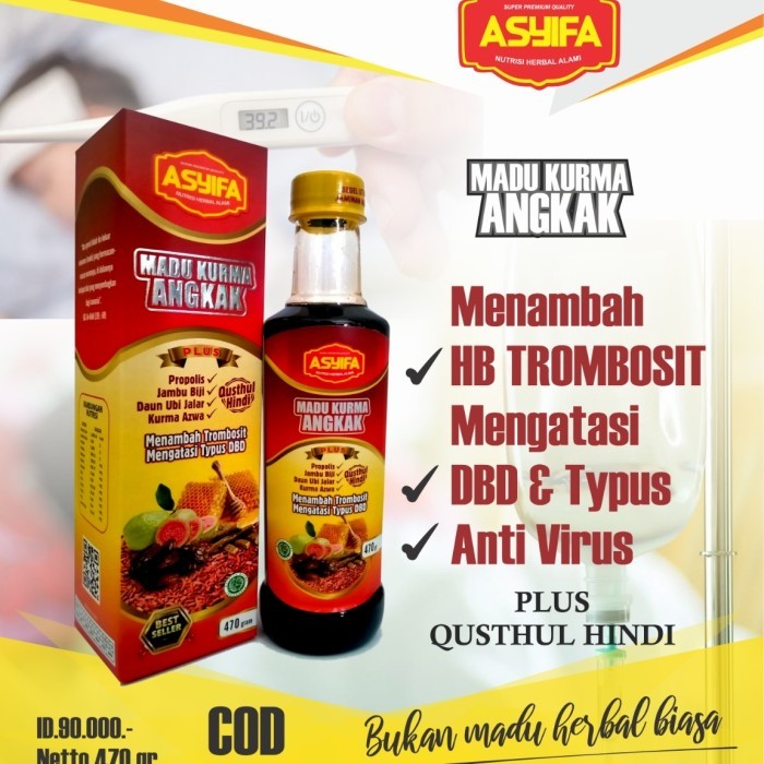 Madu Kurma Angkak Asyifa, Madu Trombosit extra Jambu Biji, DBD, Meningkatkan HB