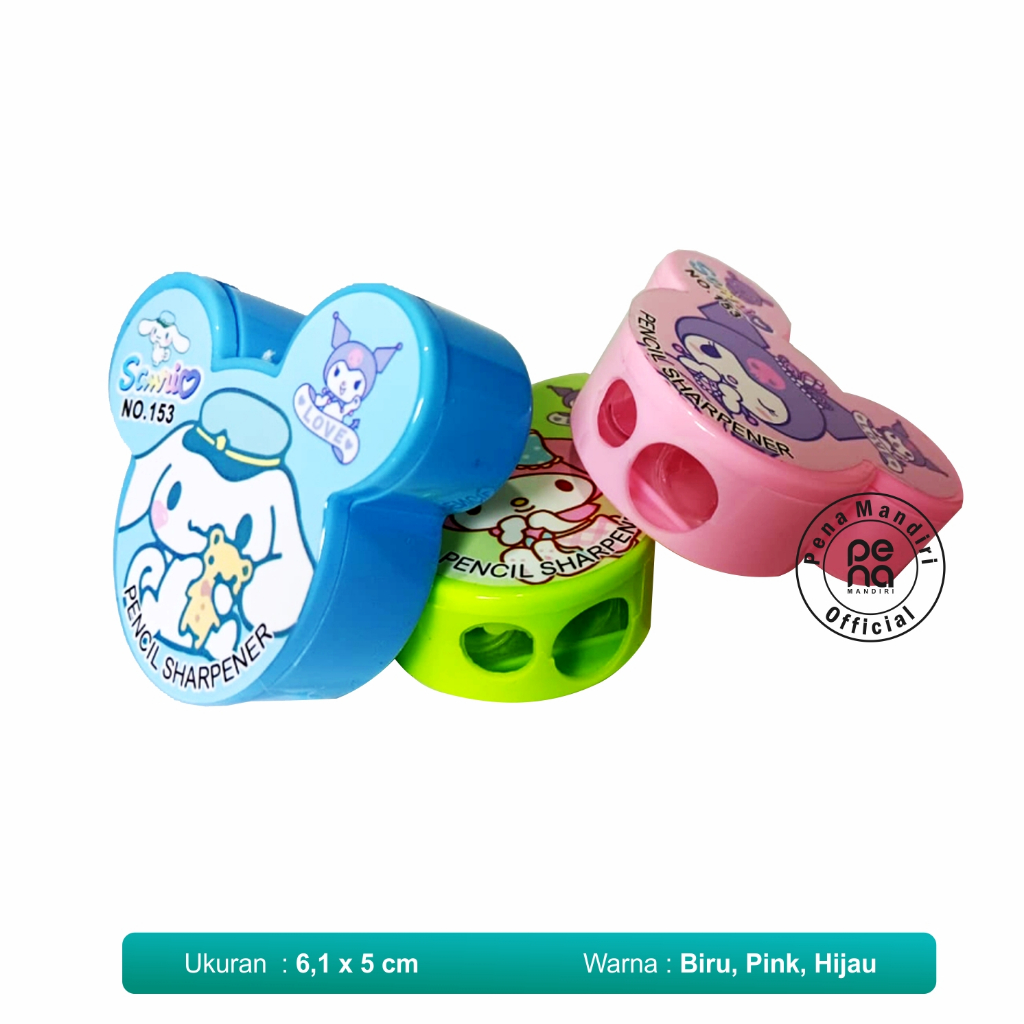 

Rautan Pensil Sanrio 2 Lubang 153 Serutan Pensil Asahan Pensil Kuromi 2in1 Pencil Sharpeners Lucu