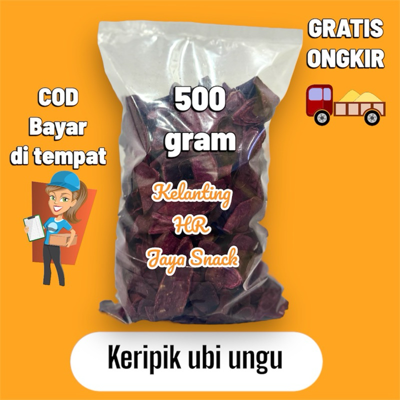 

PROMO 500g Keripik UBI UNGU / keripik mantany manis/gurih/renyah