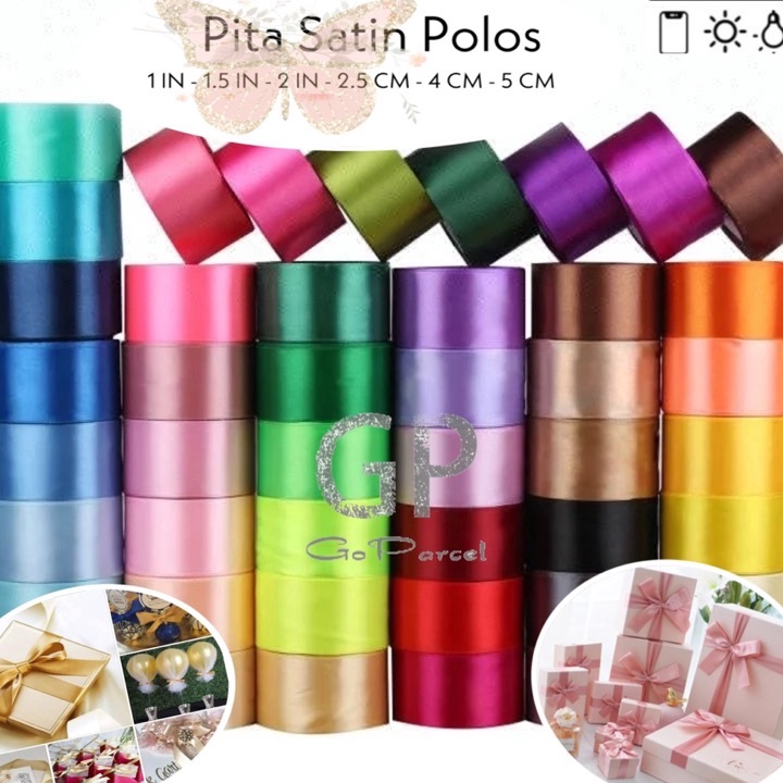 

Rol 2 Yard PITA SATIN 5 MM 2 IN POLOS 2 INCH SATEEN RIBBON PITA KADO 5 CM