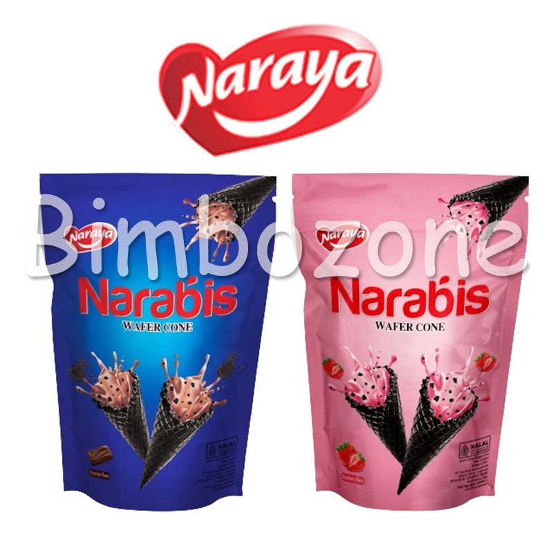 

Bimbozone - Coklat Naraya Narabis Wafer Cone Cream Chocolate Strawberry