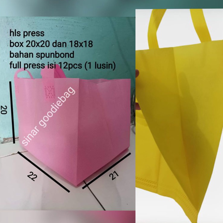 

hls press box 2x2 tas spunbond tas goodiebag tas box nasi tas besek tas hajatan tas bento tas thinwal tas snack
