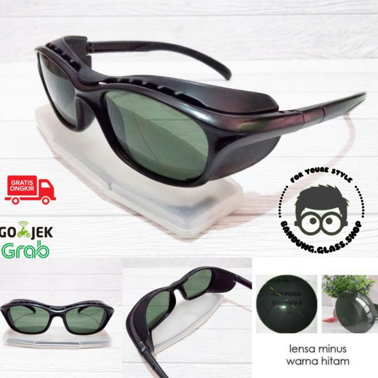 Free Shipment kacamata safety ride lensa minus warna hitam