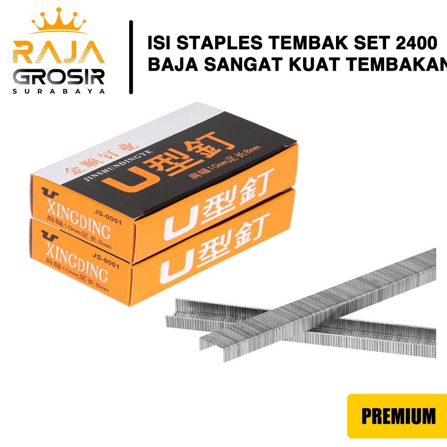 

FASH SALE Isi Staples Tembak Motor Kayu Isi Stapler Refill tacker Steples Baja 24 pcs Kuat Kokoh