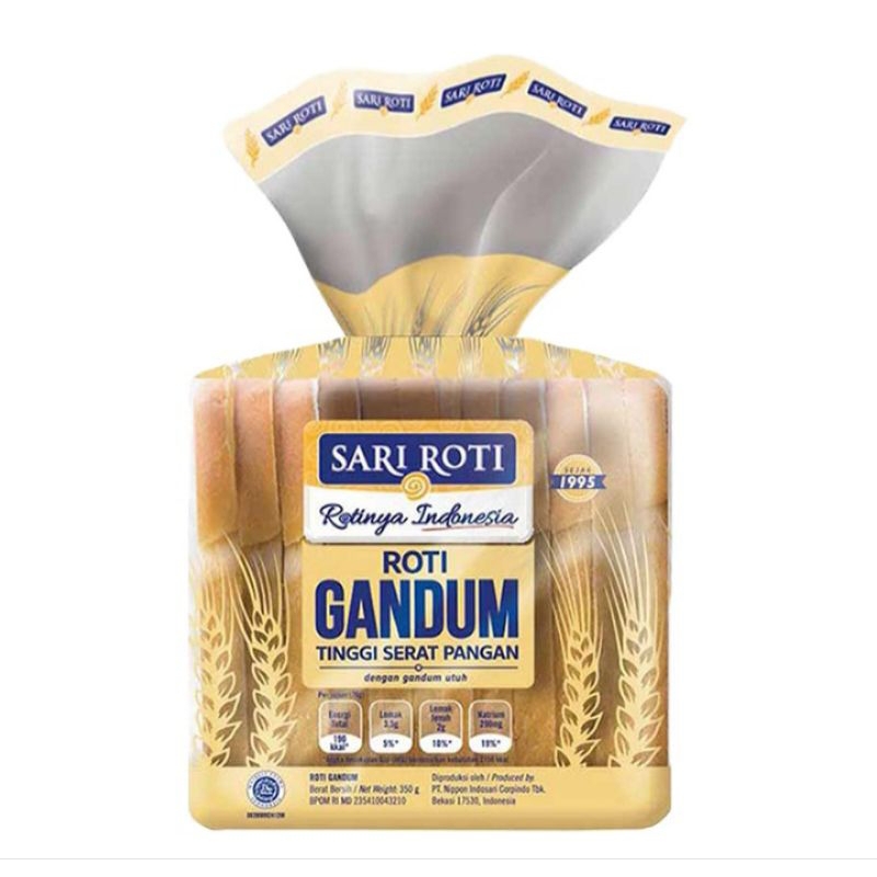 

Sari Roti Tawar Gandum 350gr