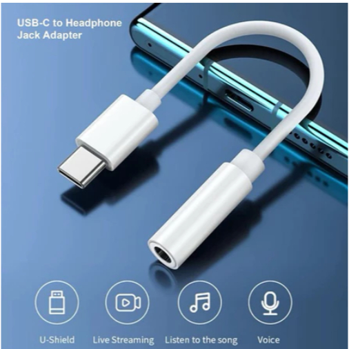 Jack Audio Sambungan Headset Type C 3.5mm Converter Jack Sambungan Headset USB C