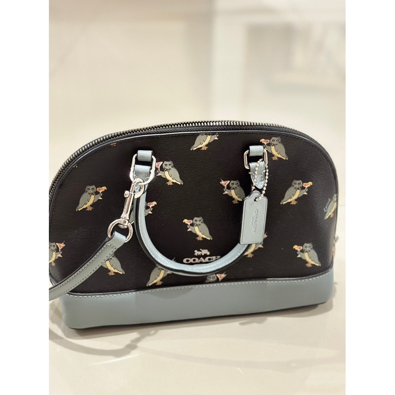 coach mini siera owl black multy