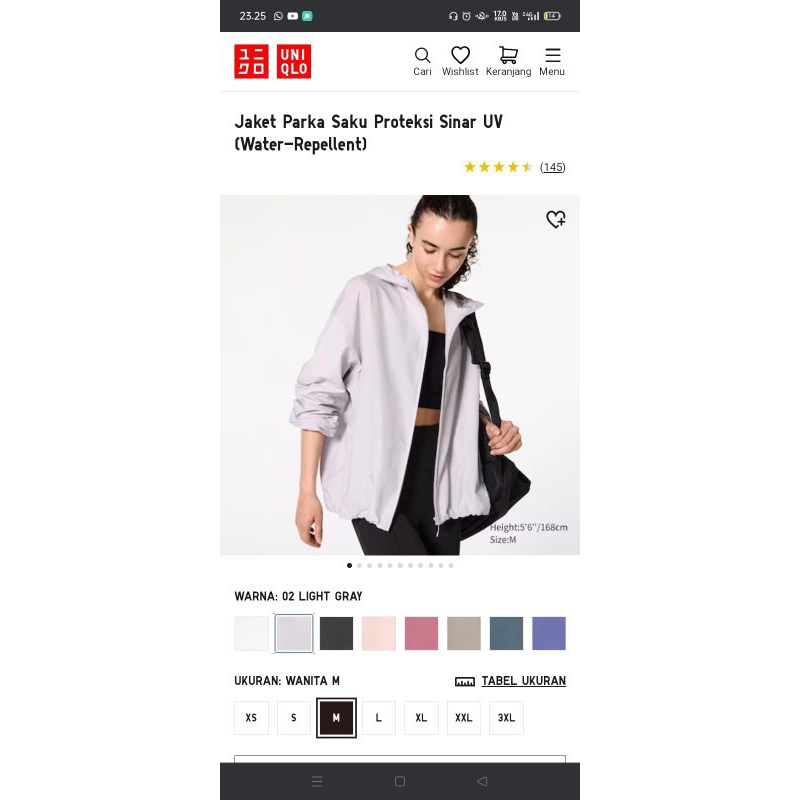 Uniqlo Parka Pocketable New Original