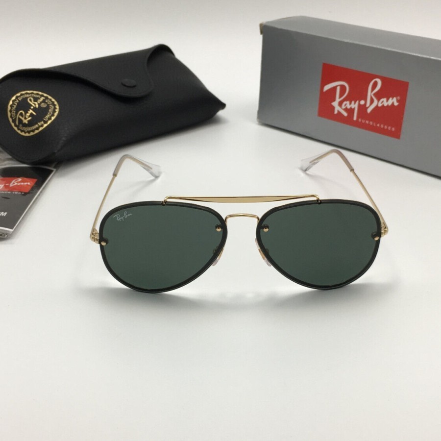 Kacamata RayBan RB 3584N 61 BLAZE AVIATOR Gold Green Original