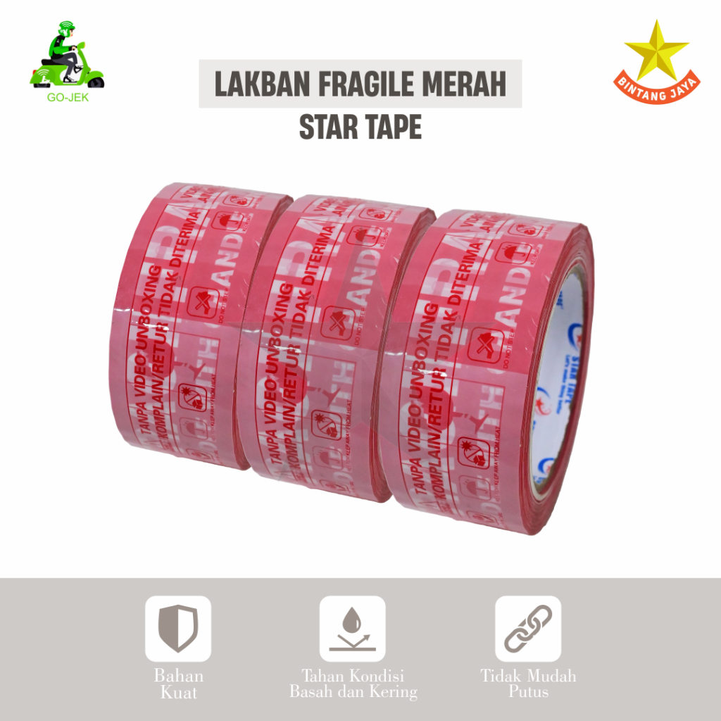 

LAKBAN FRAGILE (PER PCS) 48 MM X 100 YARD STARTAPE MURAH