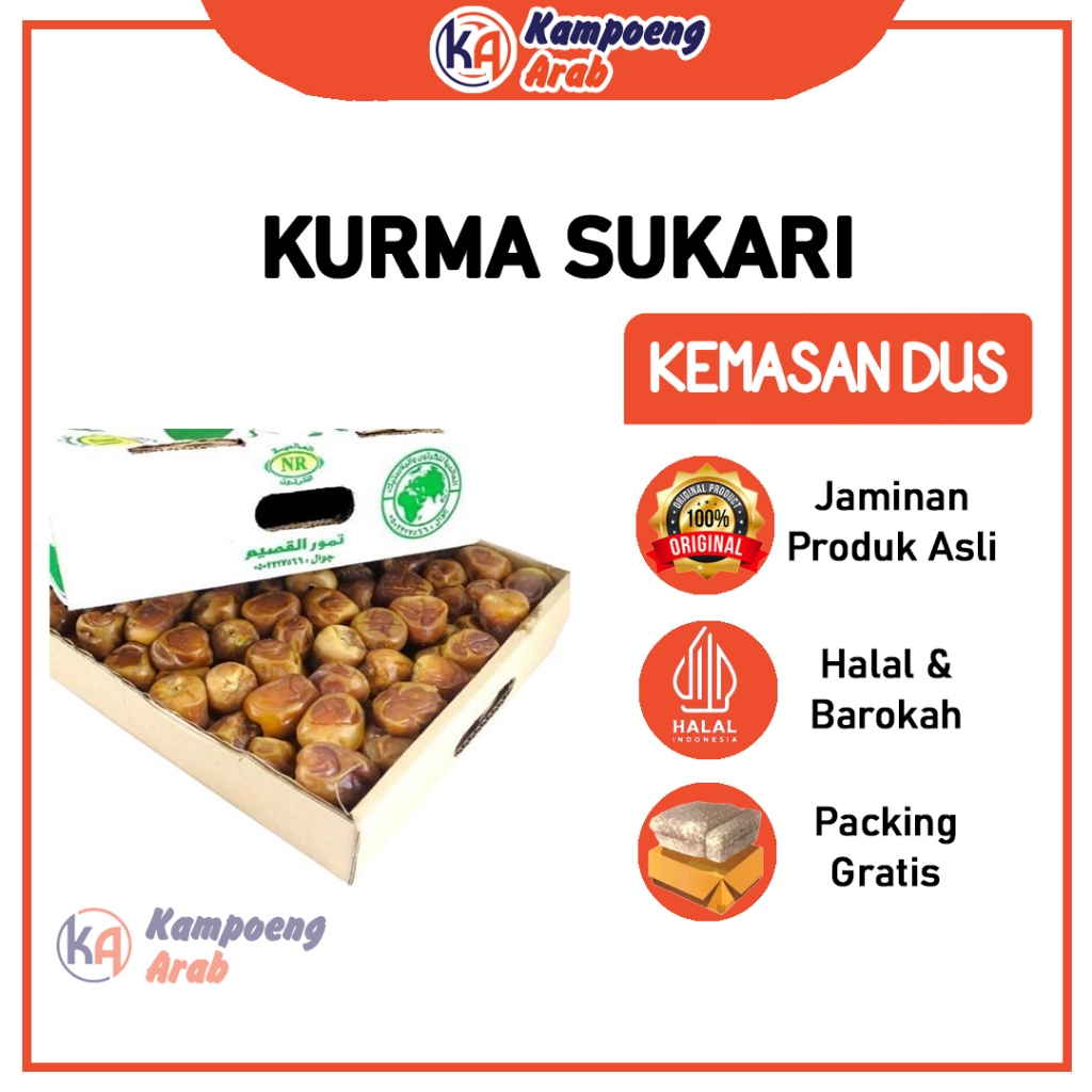 

Kurma Raja SUKARI DUS 3KG Ruthob Basah Kualitas Premium dan Original Manis Suplemen Imun & MPASI Booster Penambah Stamina Ajwa Mesir