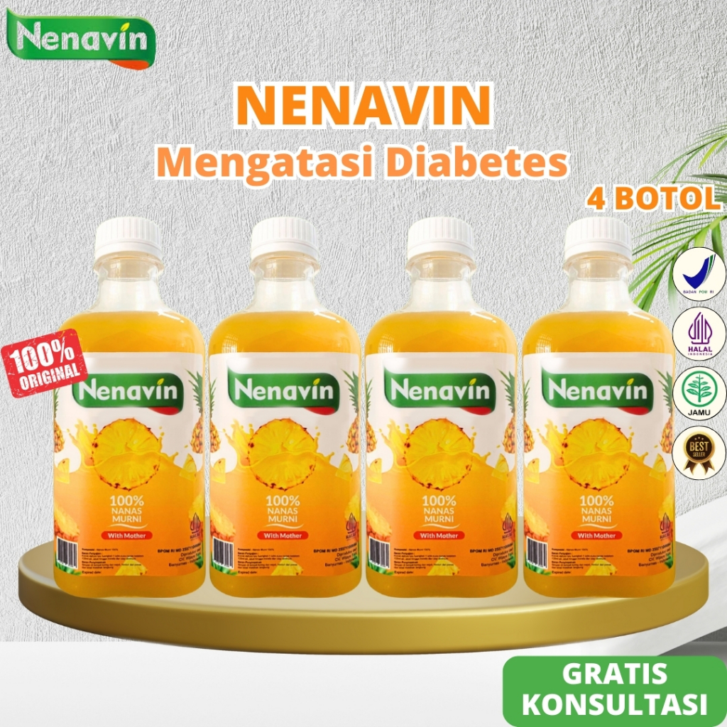 

Nenavin Cuka Nanas Mengatasi Diabetes Mengontrol Kadar Gula Darah Menjaga Kesehatan Kulit - 4 Botol
